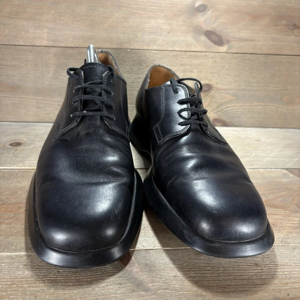 tods mens size 11.5 shoes black leather lace up dress work travel oxfords